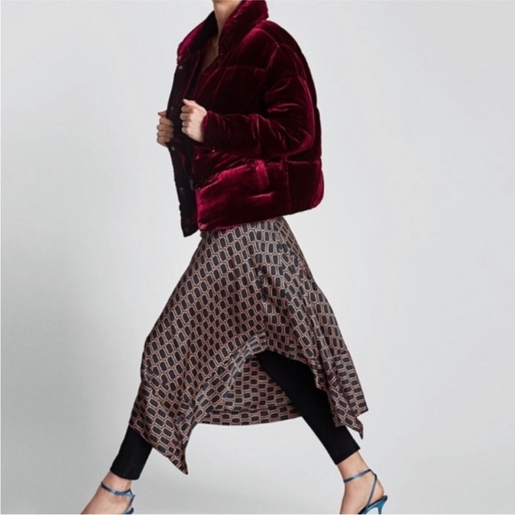 Zara Black and Tan Asymmetrical Wrap Skirt - Picture 2 of 16